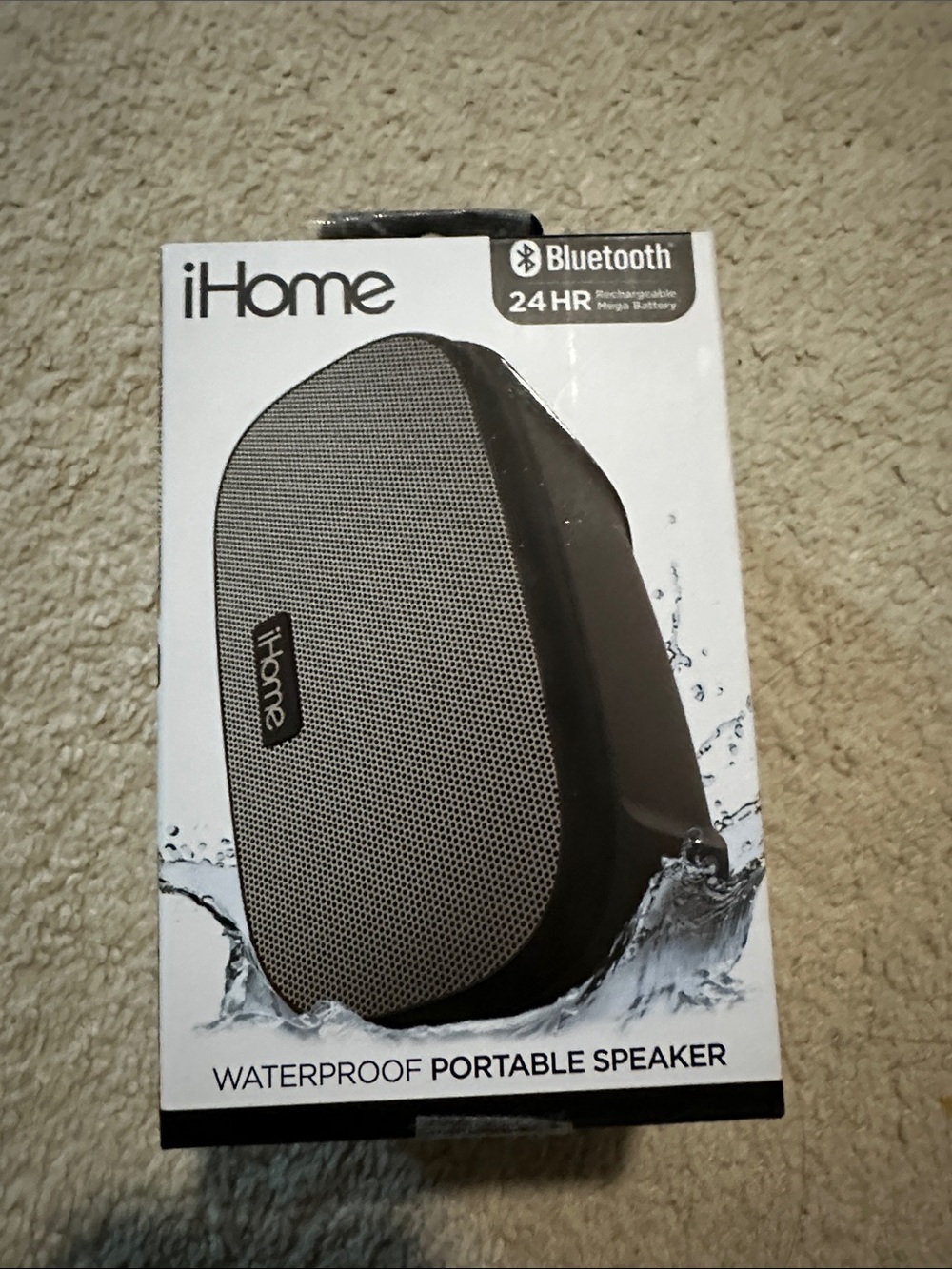 iHome Black and Gray Waterproof Portable Bluetooth Speaker